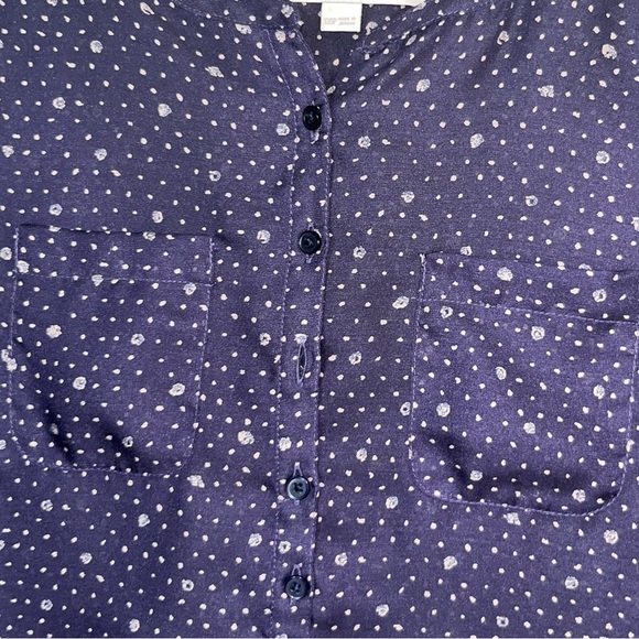 Loft Navy Dot Popover Blouse - Picture 3 of 5